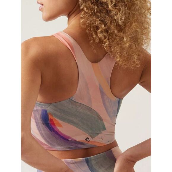NWT Athleta Conscious Crop‎ Printed D-DD+ Vibrant Pink Orchid 3XL MSRP $64 - Picture 3 of 4